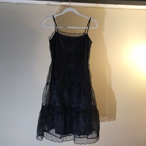Betsey Johnson black chiffon party dress 8
